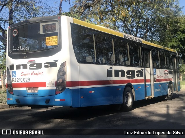 Auto Lotação Ingá RJ 210.029 na cidade de Niterói, Rio de Janeiro, Brasil, por Luiz Eduardo Lopes da Silva. ID da foto: 10335889.