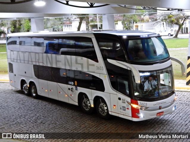 Auto Viação Catarinense 3603 na cidade de Joinville, Santa Catarina, Brasil, por Matheus Vieira Mortari. ID da foto: 10367241.