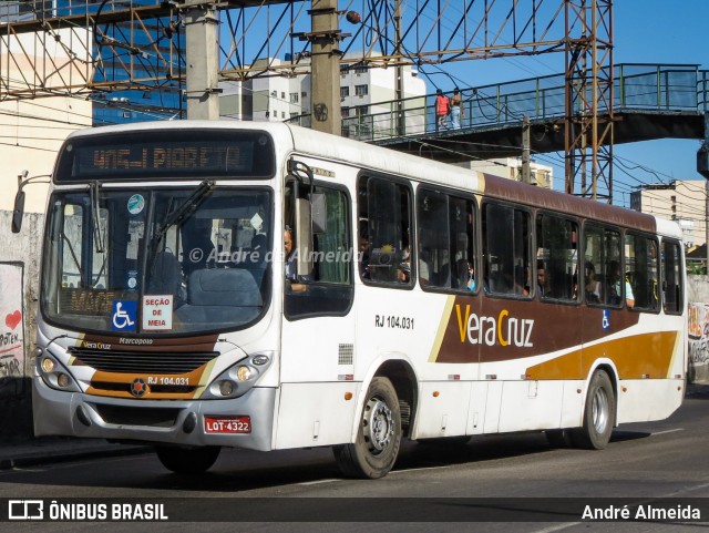 Auto Ônibus Vera Cruz RJ 104.031 na cidade de Duque de Caxias, Rio de Janeiro, Brasil, por André Almeida. Número da foto: #10366541.