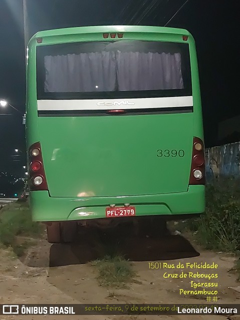 MyBus 3390 na cidade de Igarassu, Pernambuco, Brasil, por Leonardo Moura. ID da foto: 10366125.