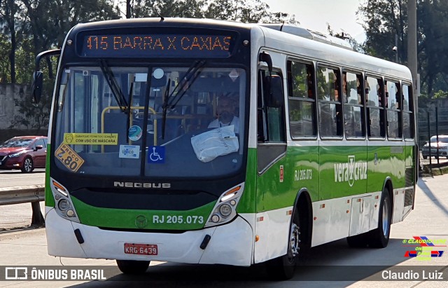 Viação Vera Cruz RJ 205.073 na cidade de Rio de Janeiro, Rio de Janeiro, Brasil, por Claudio Luiz. Número da foto: #10367035.