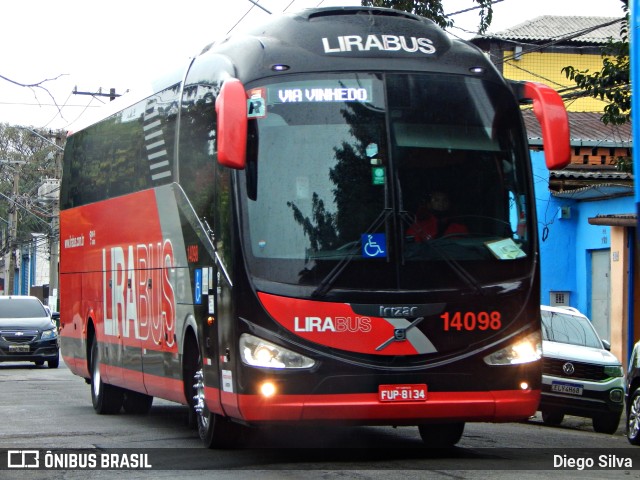 Lirabus 14098 na cidade de São Paulo, São Paulo, Brasil, por Diego Silva. Número da foto: #10366670.