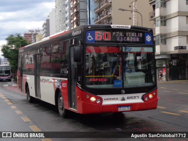 MONSA - Microomnibus Norte 6537 na cidade de Ciudad Autónoma de Buenos Aires, Argentina, por Agustin SanCristobal1712. ID da foto: 10366632.