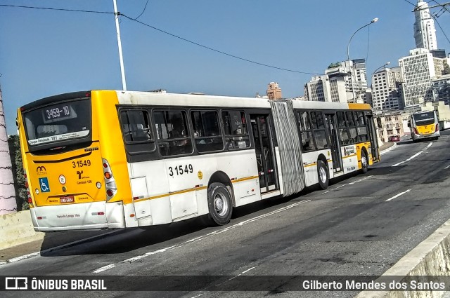 Viação Metrópole Paulista - Zona Leste 3 1549 na cidade de São Paulo, São Paulo, Brasil, por Gilberto Mendes dos Santos. Número da foto: #10365549.