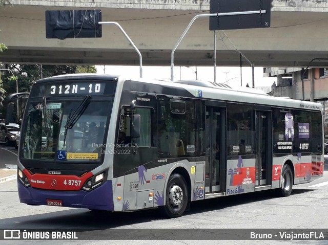 Express Transportes Urbanos Ltda 4 8757 na cidade de São Paulo, São Paulo, Brasil, por Bruno - ViajanteFLA. Número da foto: #10366868.