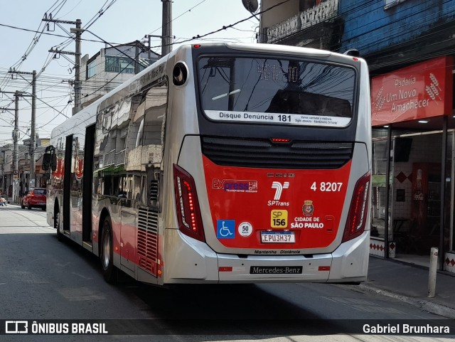 Express Transportes Urbanos Ltda 4 8207 na cidade de São Paulo, São Paulo, Brasil, por Gabriel Brunhara. Número da foto: #10367004.