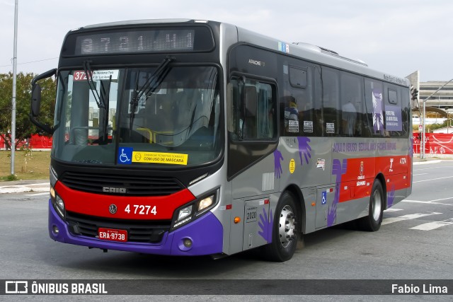 Pêssego Transportes 4 7274 na cidade de São Paulo, São Paulo, Brasil, por Fabio Lima. Número da foto: #10367659.