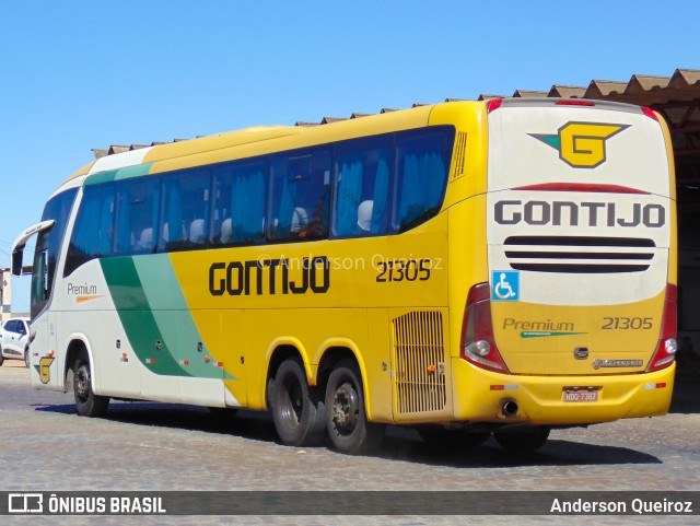 Empresa Gontijo de Transportes 21305 na cidade de Vitória da Conquista, Bahia, Brasil, por Anderson Queiroz. ID da foto: 10367639.