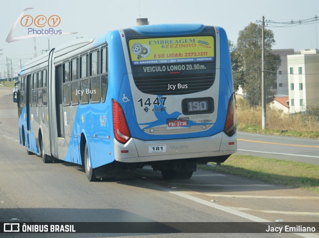 VB Transportes e Turismo 1447 na cidade de Campinas, São Paulo, Brasil, por Jacy Emiliano. ID da foto: 10366255.