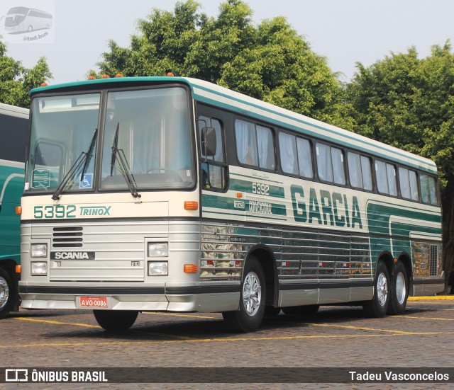 Viação Garcia 5392 na cidade de Londrina, Paraná, Brasil, por Tadeu Vasconcelos. ID da foto: 10366033.