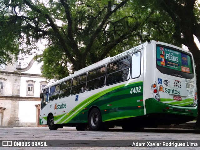 Viação Piracicabana Santos 4402 na cidade de Santos, São Paulo, Brasil, por Adam Xavier Rodrigues Lima. ID da foto: 10369014.