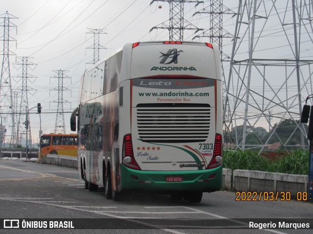 Empresa de Transportes Andorinha 7303 na cidade de São José dos Campos, São Paulo, Brasil, por Rogerio Marques. ID da foto: 10368883.