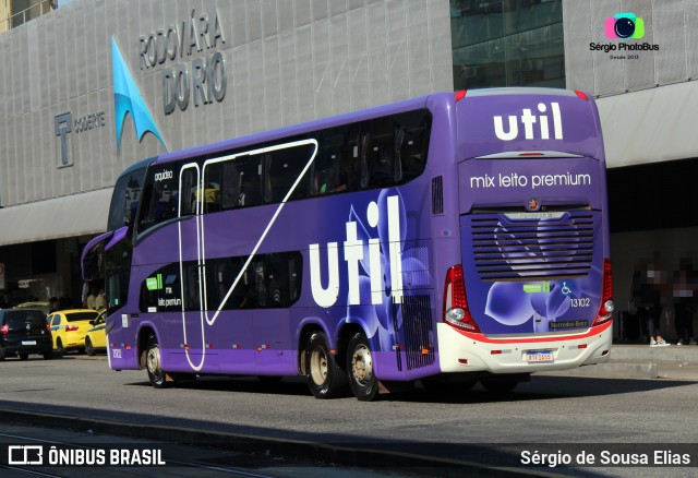 UTIL - União Transporte Interestadual de Luxo 13102 na cidade de Rio de Janeiro, Rio de Janeiro, Brasil, por Sérgio de Sousa Elias. Número da foto: #10369212.
