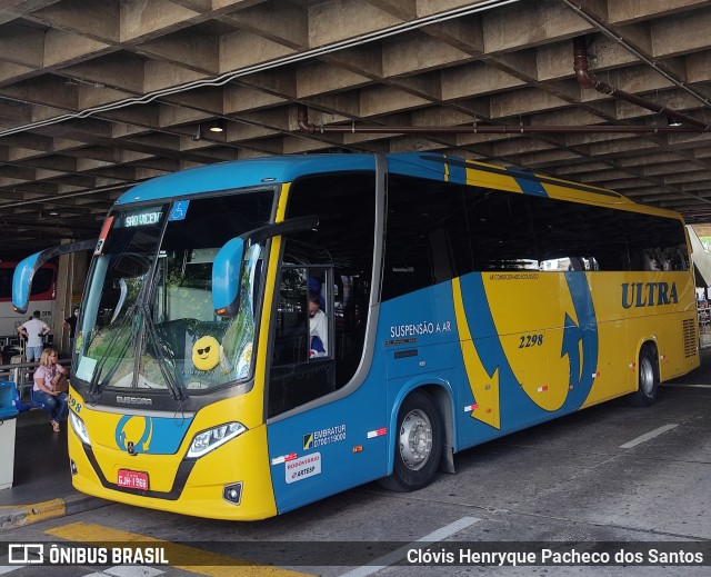 Viação Ultra 2298 na cidade de São Paulo, São Paulo, Brasil, por Clóvis Henryque Pacheco dos Santos. Número da foto: #10368431.