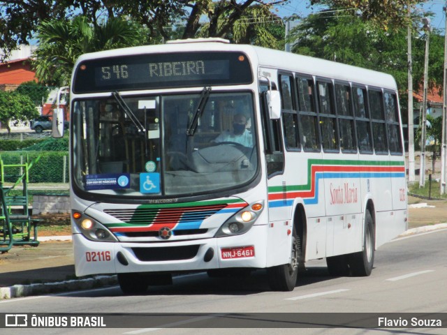 Auto Ônibus Santa Maria Transporte e Turismo 02116 na cidade de Natal, Rio Grande do Norte, Brasil, por Flavio Souza. Número da foto: #10368931.