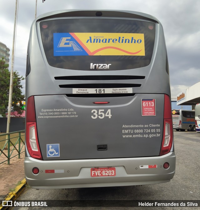 Expresso Amarelinho 354 na cidade de Sorocaba, São Paulo, Brasil, por Helder Fernandes da Silva. ID da foto: 10369420.