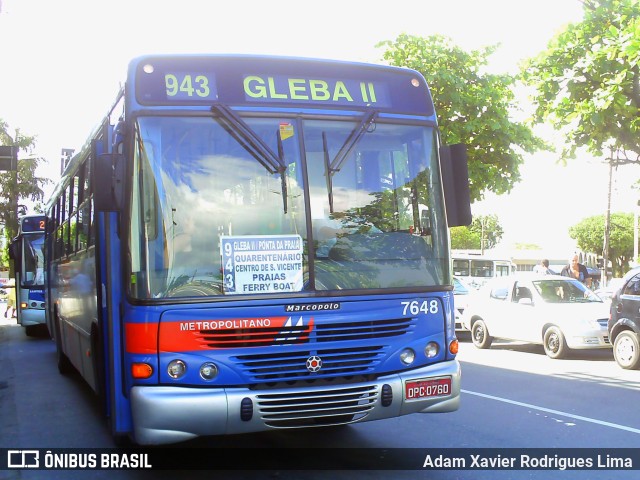 Viação Piracicabana 7648 na cidade de Santos, São Paulo, Brasil, por Adam Xavier Rodrigues Lima. Número da foto: #10368444.