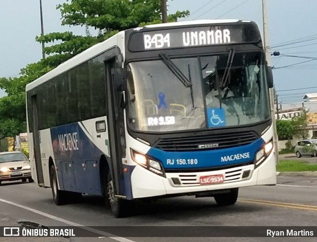 Rápido Macaense RJ 150.180 na cidade de Rio das Ostras, Rio de Janeiro, Brasil, por Ryan Martins. ID da foto: 10373397.