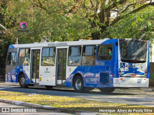 Onicamp Transporte Coletivo 4834 na cidade de Campinas, São Paulo, Brasil, por Henrique Alves de Paula Silva. Número da foto: #10374649.
