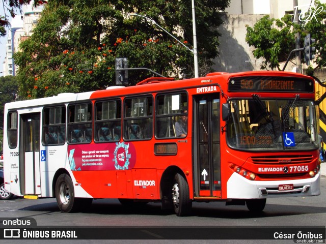 Eldorado Transportes 77055 na cidade de Belo Horizonte, Minas Gerais, Brasil, por César Ônibus. ID da foto: 10373605.