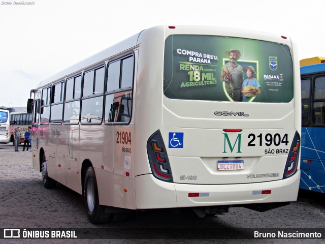 Auto Viação São Braz 21904 na cidade de Curitiba, Paraná, Brasil, por Bruno Nascimento. ID da foto: 10371393.