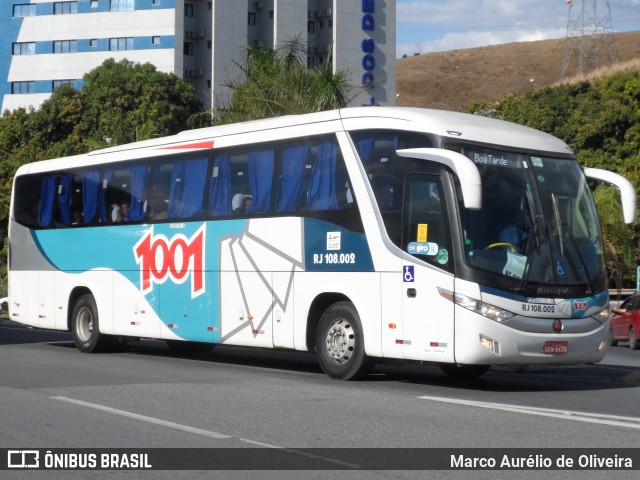 Auto Viação 1001 RJ 108.002 na cidade de Aparecida, São Paulo, Brasil, por Marco Aurélio de Oliveira. ID da foto: 10372290.