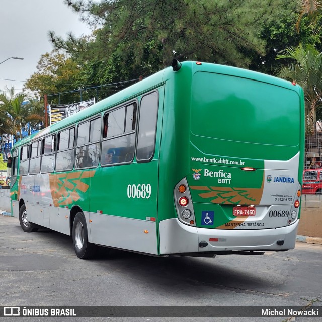 BBTT - Benfica Barueri Transporte e Turismo 00689 na cidade de Jandira, São Paulo, Brasil, por Michel Nowacki. ID da foto: 10374034.