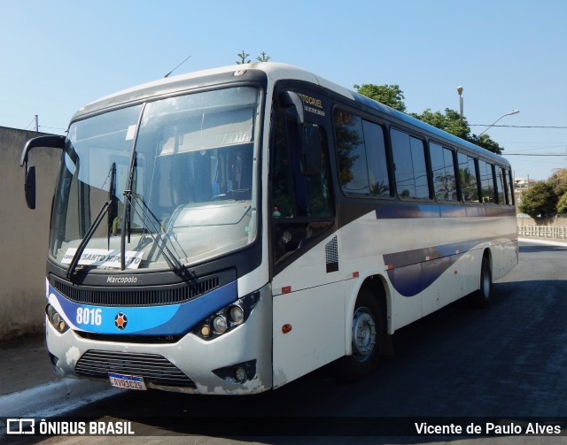 Ônibus Particulares 8016 na cidade de Curvelo, Minas Gerais, Brasil, por Vicente de Paulo Alves. ID da foto: 10373133.