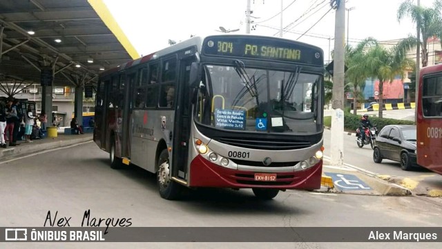 Auto Viação Urubupungá 00801 na cidade de Santana de Parnaíba, São Paulo, Brasil, por Alex Marques. Número da foto: #10374976.