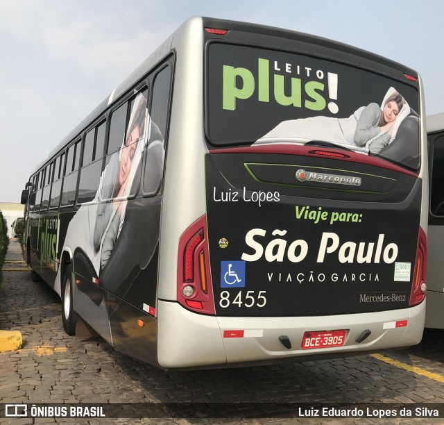 Viação Garcia 8455 na cidade de Londrina, Paraná, Brasil, por Luiz Eduardo Lopes da Silva. Número da foto: #10377502.
