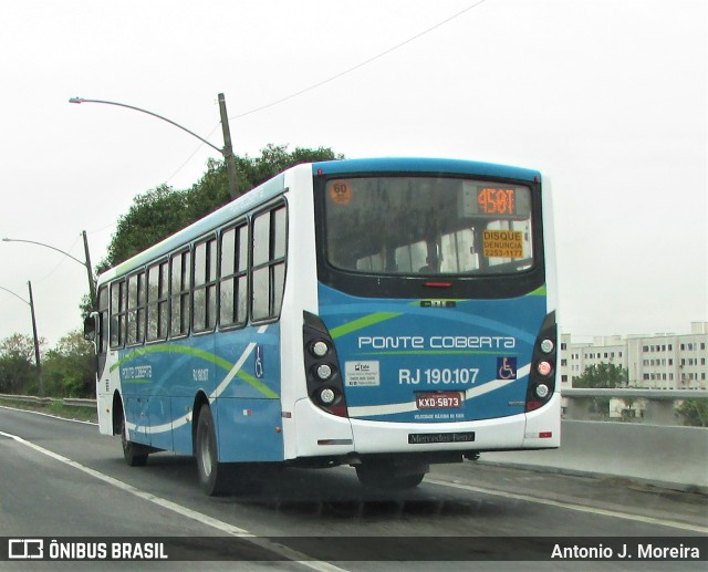 Viação Ponte Coberta RJ 190.107 na cidade de Rio de Janeiro, Rio de Janeiro, Brasil, por Antonio J. Moreira. Número da foto: #10376018.