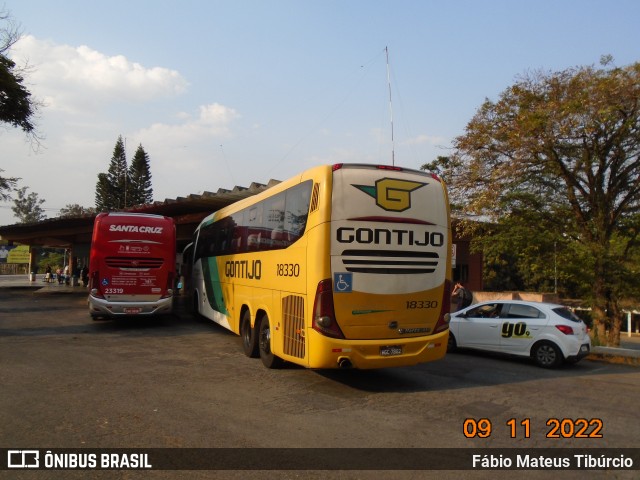 Empresa Gontijo de Transportes 18330 na cidade de Três Corações, Minas Gerais, Brasil, por Fábio Mateus Tibúrcio. Número da foto: #10376518.