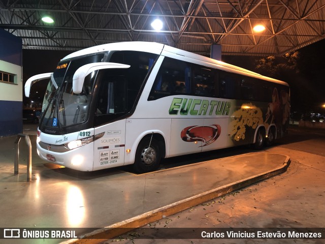 Eucatur - Empresa União Cascavel de Transportes e Turismo 4912 na cidade de Arapongas, Paraná, Brasil, por Carlos Vinicius Estevão Menezes. ID da foto: 10378256.