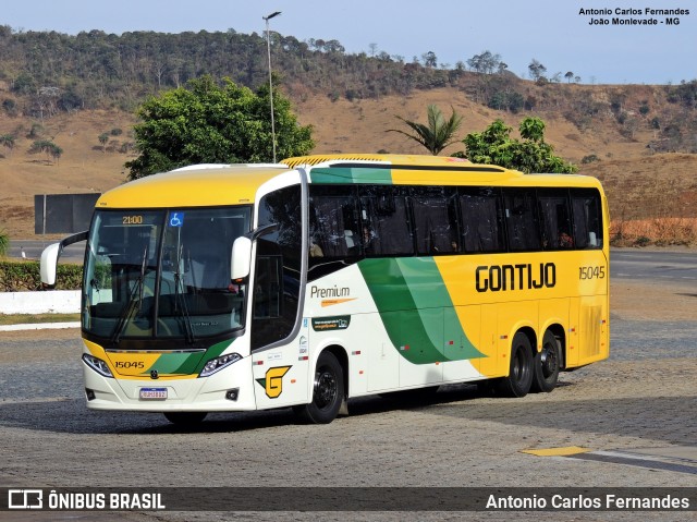Empresa Gontijo de Transportes 15045 na cidade de João Monlevade, Minas Gerais, Brasil, por Antonio Carlos Fernandes. Número da foto: #10378689.
