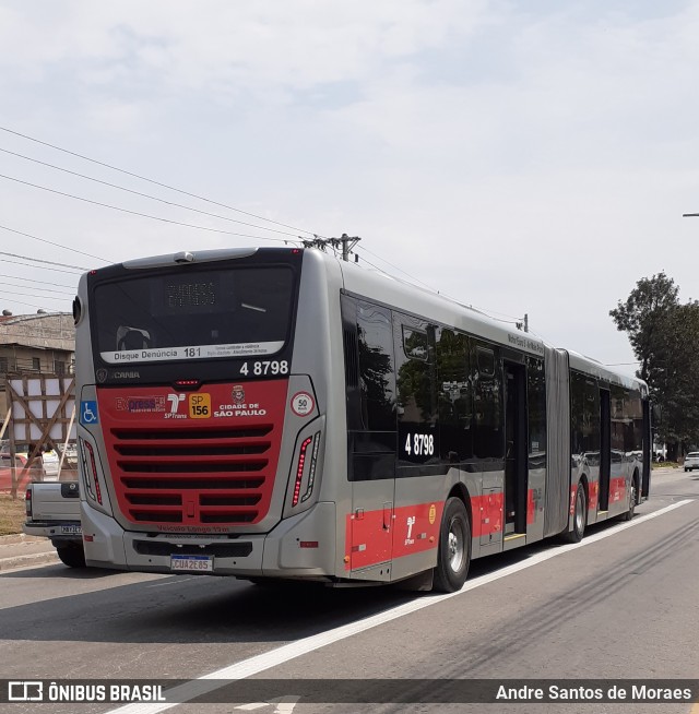 Express Transportes Urbanos Ltda 4 8798 na cidade de São Paulo, São Paulo, Brasil, por Andre Santos de Moraes. ID da foto: 10380501.