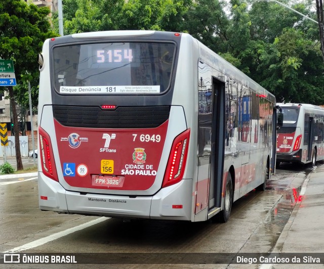 Viação Gatusa Transportes Urbanos 7 6949 na cidade de São Paulo, São Paulo, Brasil, por Diego Cardoso da Silva. Número da foto: #10380403.