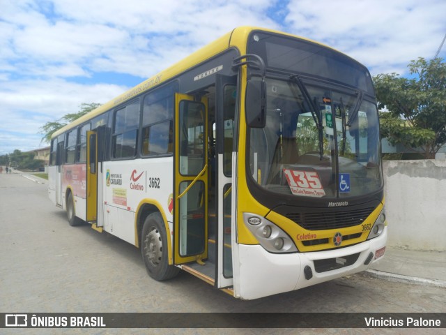 Coletivo Transportes 3662 na cidade de Caruaru, Pernambuco, Brasil, por Vinicius Palone. ID da foto: 10378206.