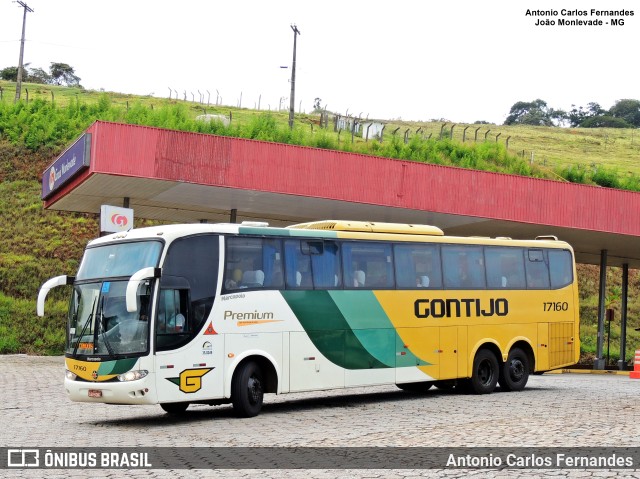 Empresa Gontijo de Transportes 17160 na cidade de João Monlevade, Minas Gerais, Brasil, por Antonio Carlos Fernandes. ID da foto: 10378701.