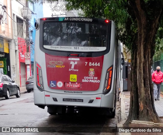 Transwolff Transportes e Turismo 7 8444 na cidade de São Paulo, São Paulo, Brasil, por Diego Cardoso da Silva. Número da foto: #10380325.