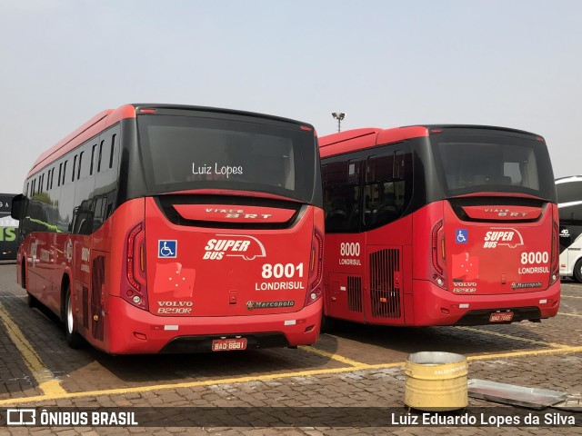 Londrisul Transportes Coletivos 8001 na cidade de Londrina, Paraná, Brasil, por Luiz Eduardo Lopes da Silva. ID da foto: 10380388.