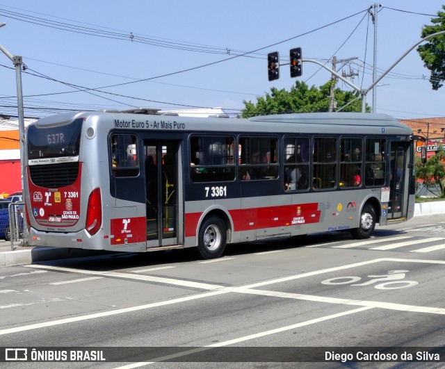 Viação Metrópole Paulista - Zona Sul 7 3361 na cidade de São Paulo, São Paulo, Brasil, por Diego Cardoso da Silva. Número da foto: #10380318.