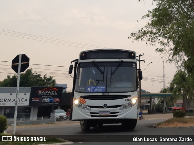 Transvida Transporte Coletivo 2043 na cidade de Ji-Paraná, Rondônia, Brasil, por Gian Lucas  Santana Zardo. Número da foto: #10382021.