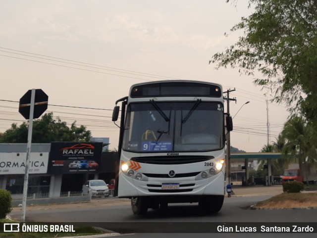 Transvida Transporte Coletivo 2043 na cidade de Ji-Paraná, Rondônia, Brasil, por Gian Lucas  Santana Zardo. ID da foto: 10382021.