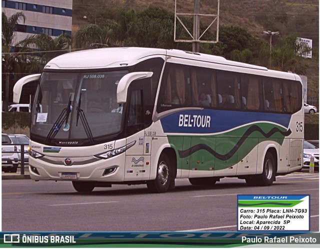 Bel-Tour Transportes e Turismo 315 na cidade de Aparecida, São Paulo, Brasil, por Paulo Rafael Peixoto. Número da foto: #10384773.
