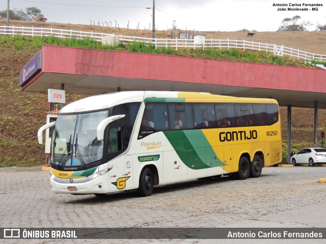 Empresa Gontijo de Transportes 18250 na cidade de João Monlevade, Minas Gerais, Brasil, por Antonio Carlos Fernandes. ID da foto: 10382410.