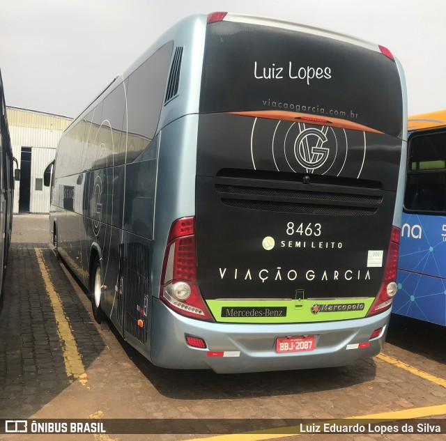 Viação Garcia 8463 na cidade de Londrina, Paraná, Brasil, por Luiz Eduardo Lopes da Silva. Número da foto: #10382627.