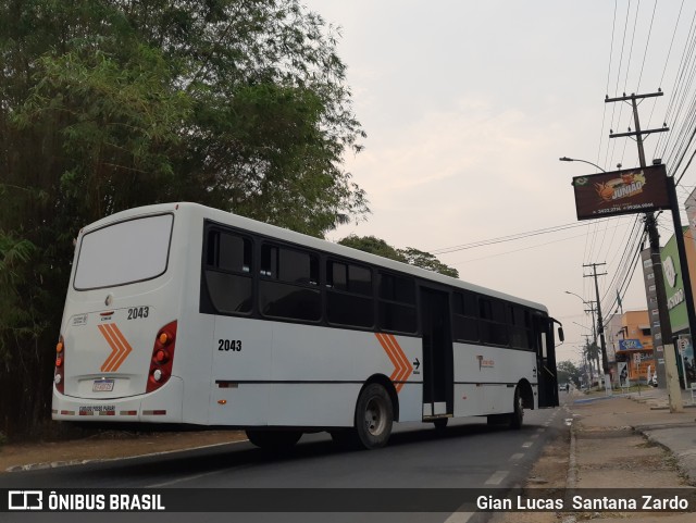 Transvida Transporte Coletivo 2043 na cidade de Ji-Paraná, Rondônia, Brasil, por Gian Lucas  Santana Zardo. Número da foto: #10382013.