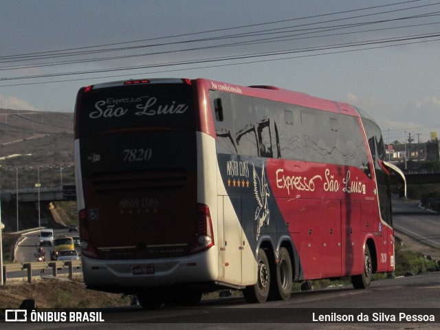 Expresso São Luiz 7820 na cidade de Caruaru, Pernambuco, Brasil, por Lenilson da Silva Pessoa. ID da foto: 10382284.