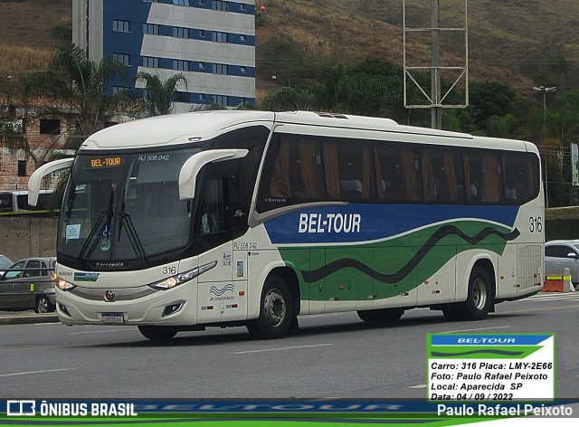 Bel-Tour Transportes e Turismo 316 na cidade de Aparecida, São Paulo, Brasil, por Paulo Rafael Peixoto. Número da foto: #10384790.