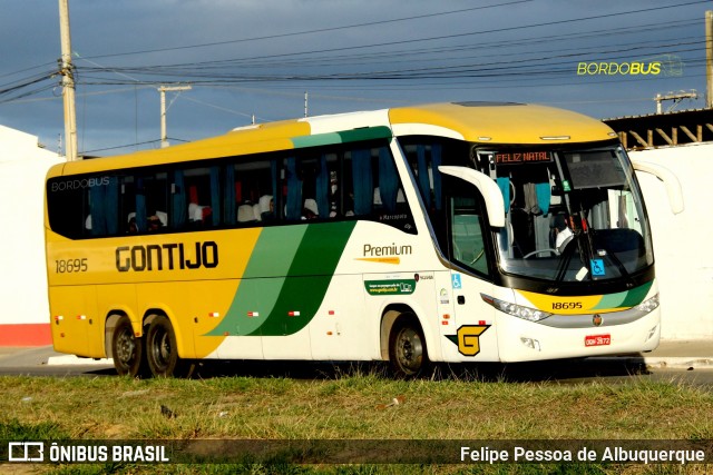 Empresa Gontijo de Transportes 18695 na cidade de Vitória da Conquista, Bahia, Brasil, por Felipe Pessoa de Albuquerque. ID da foto: 10389858.